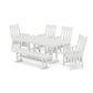 POLYWOOD Acadia 6-Piece Farmhouse Dining Set with Bench — White