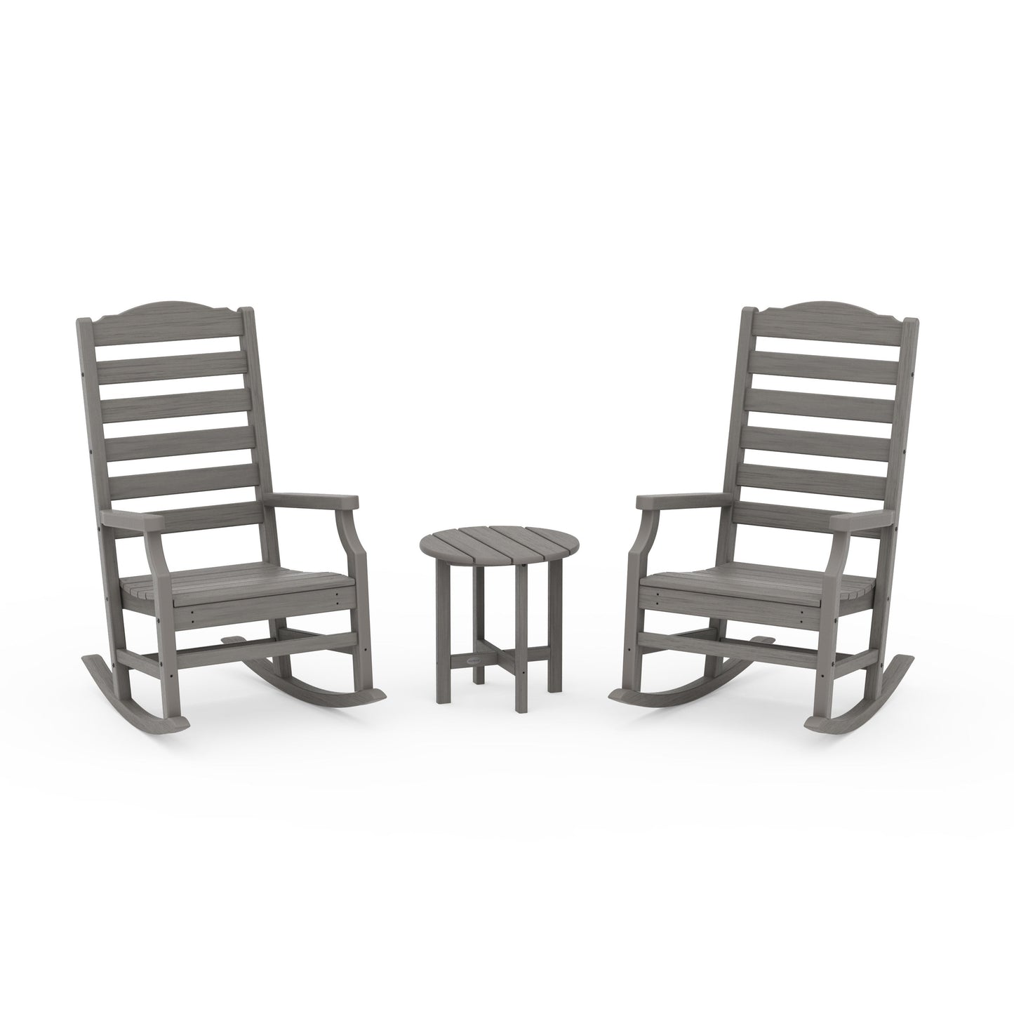 POLYWOOD Savannah 3-Piece Rocking Chair Set — Driftwood