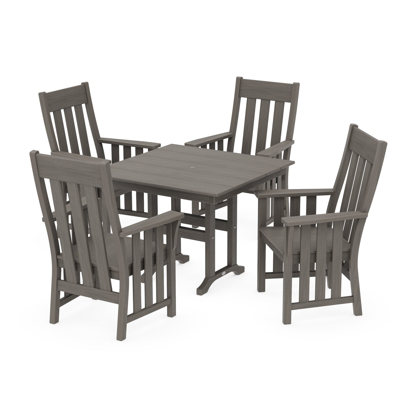 POLYWOOD Acadia 5-Piece Farmhouse Dining Set — Driftwood