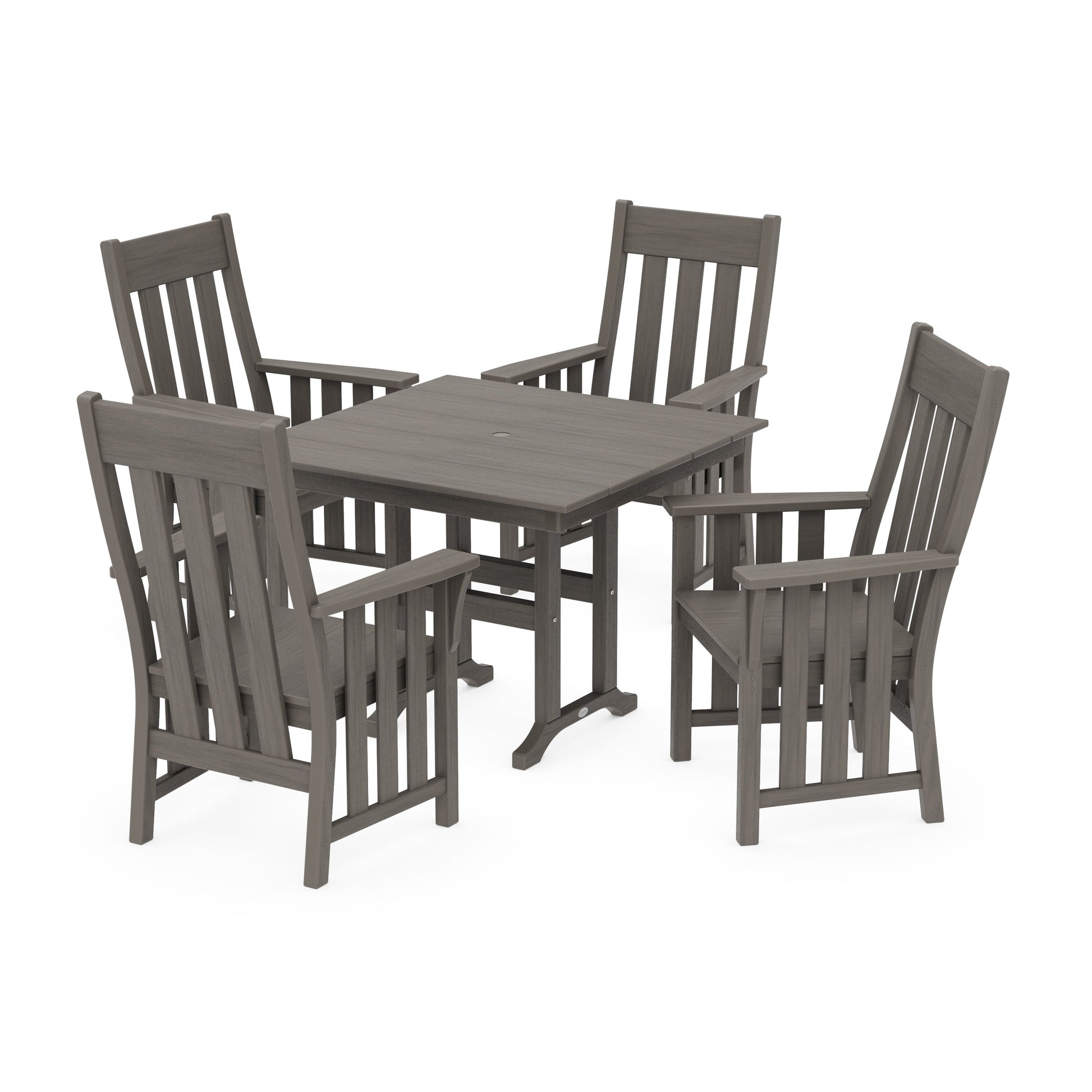 POLYWOOD Acadia 5-Piece Farmhouse Dining Set — Driftwood