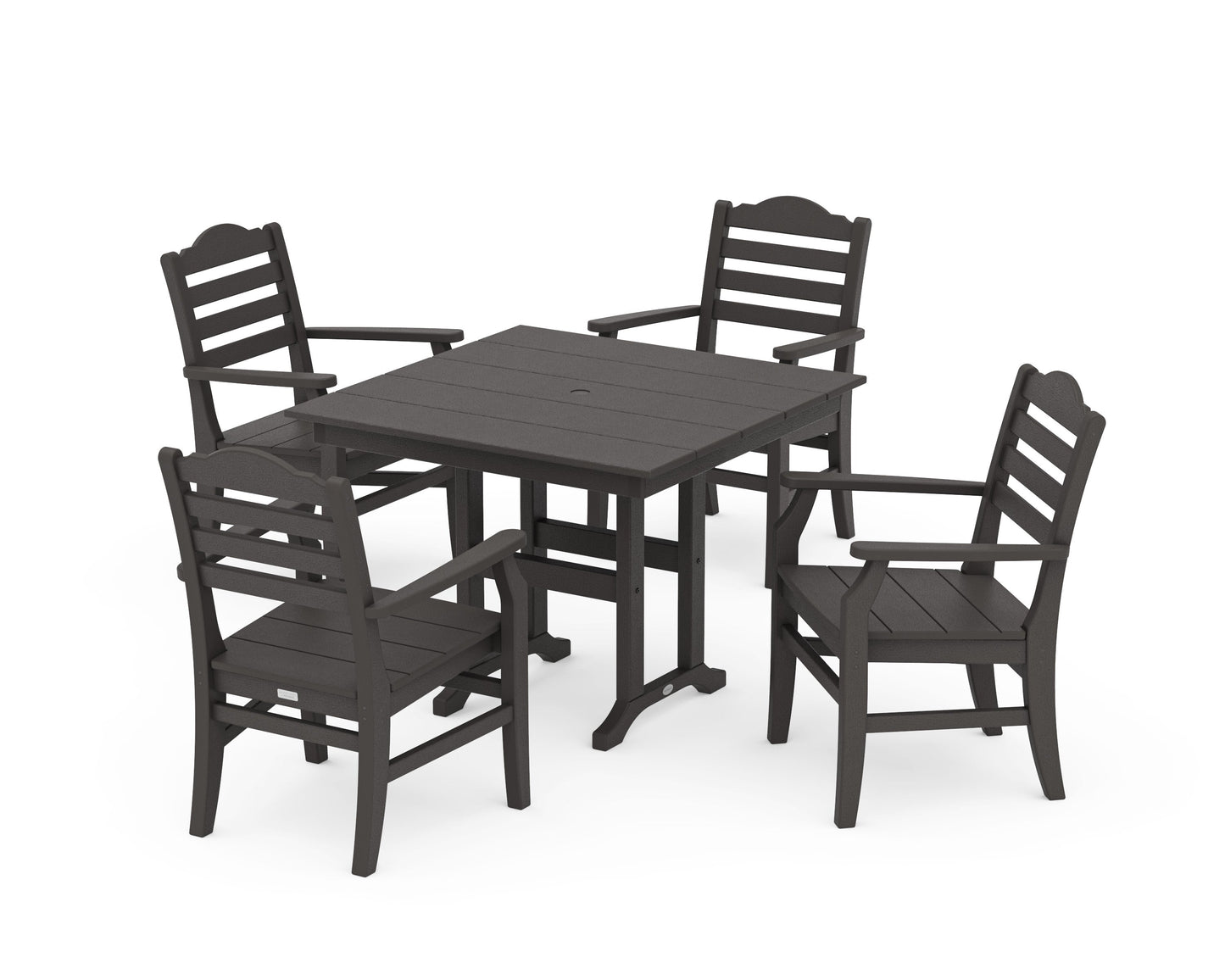 POLYWOOD Savannah 5-Piece Farmhouse Dining Set — Vintage Coffee
