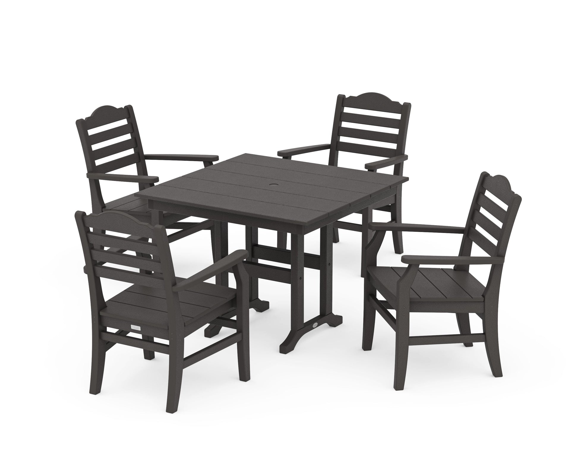 POLYWOOD Savannah 5-Piece Farmhouse Dining Set — Vintage Coffee