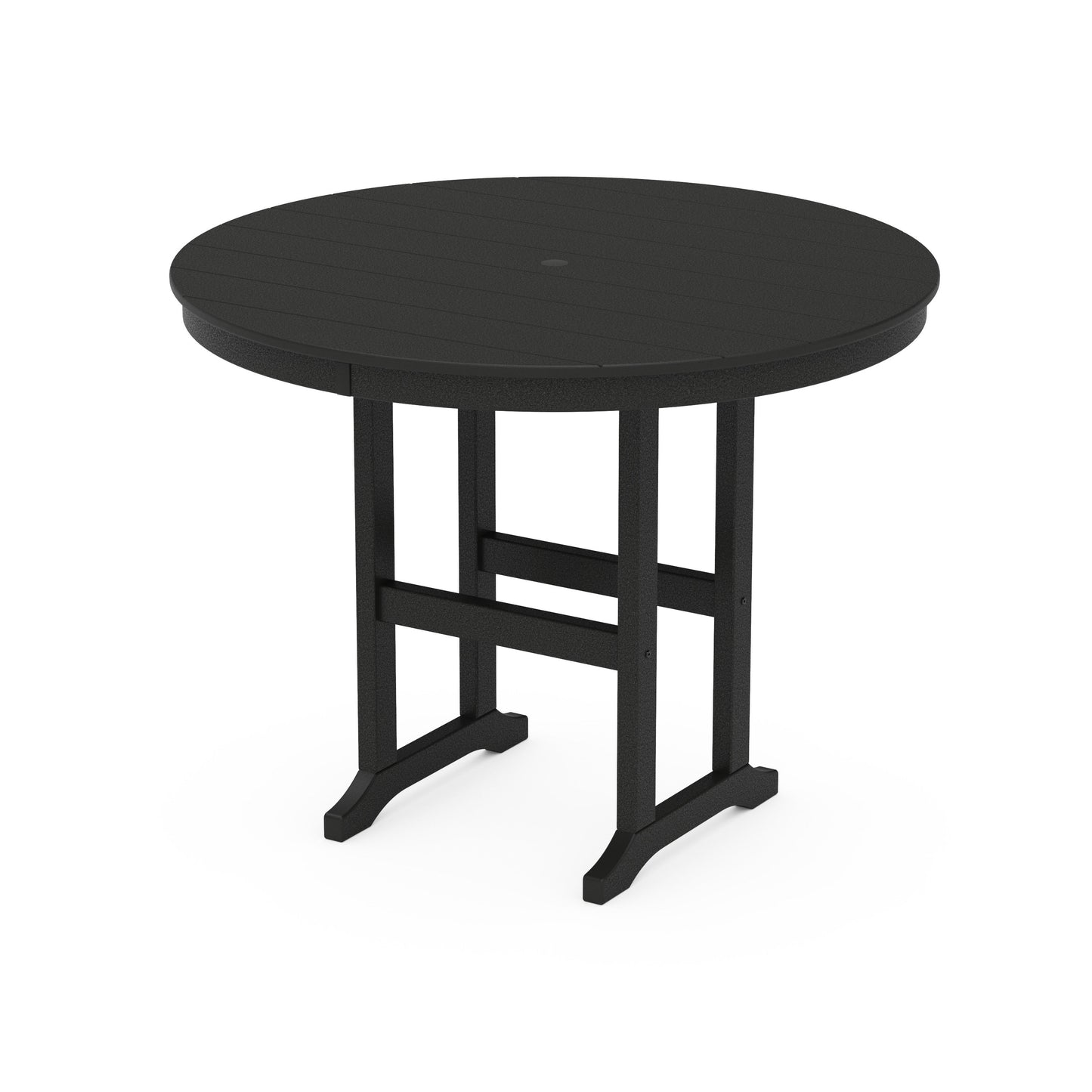 POLYWOOD 48" Round Farmhouse Counter Table — Black