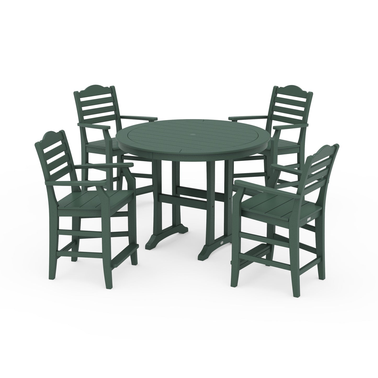 POLYWOOD Savannah 5-Piece Round Counter Set — Green