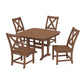 POLYWOOD Braxton Side Chair 5-Piece Dining Set with Trestle Legs — Teak