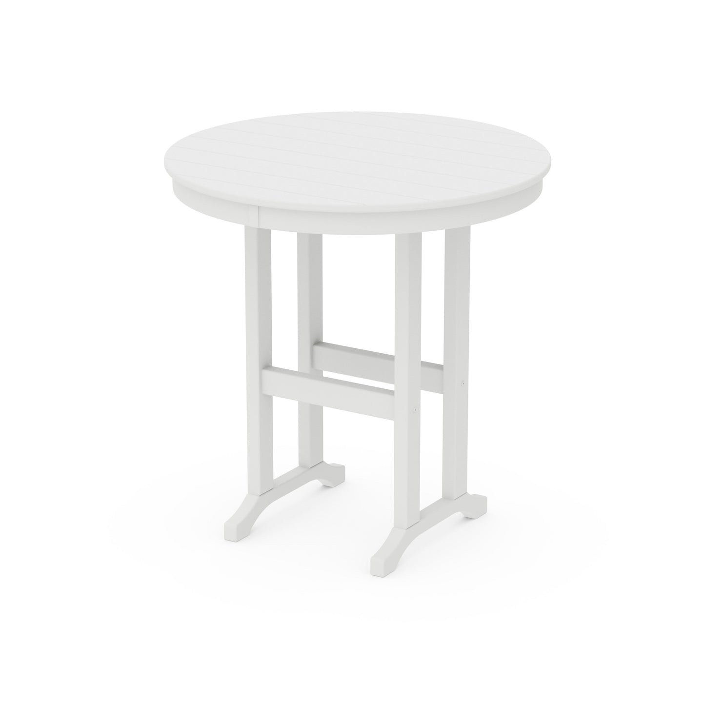 POLYWOOD 36" Round Farmhouse Counter Table — White