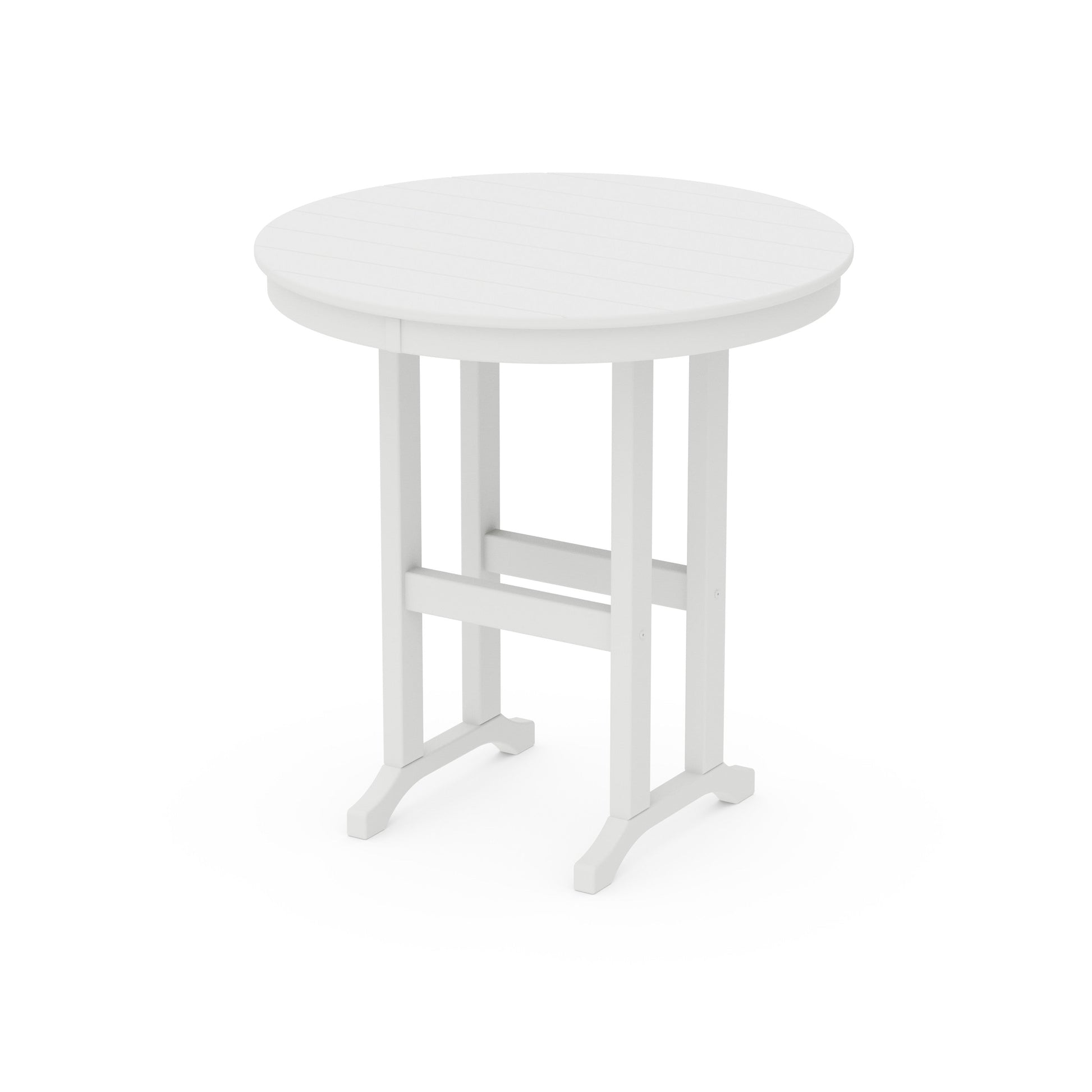 POLYWOOD 36" Round Farmhouse Counter Table — White