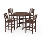 POLYWOOD Savannah 5-Piece Round Farmhouse Bar Set — Mahogany