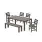 POLYWOOD Lakeside 6-Piece Parsons Dining Set with Bench — Driftwood