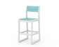 POLYWOOD EDGE Sling Bar Side Chair — White / Dupioni Aquamarine Sling