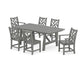 POLYWOOD Chippendale 7-Piece Rustic Farmhouse Dining Set — Slate Grey