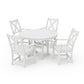 POLYWOOD Braxton 5-Piece Round Farmhouse Dining Set — White