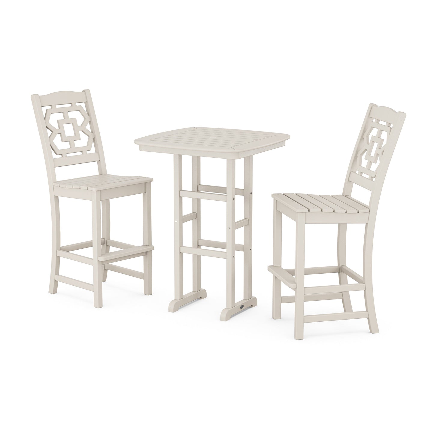 POLYWOOD Chinoiserie 3-Piece Bar Set — Sand