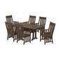 POLYWOOD Acadia Arm Chair 7-Piece Farmhouse Dining Set with Trestle Legs — Kona