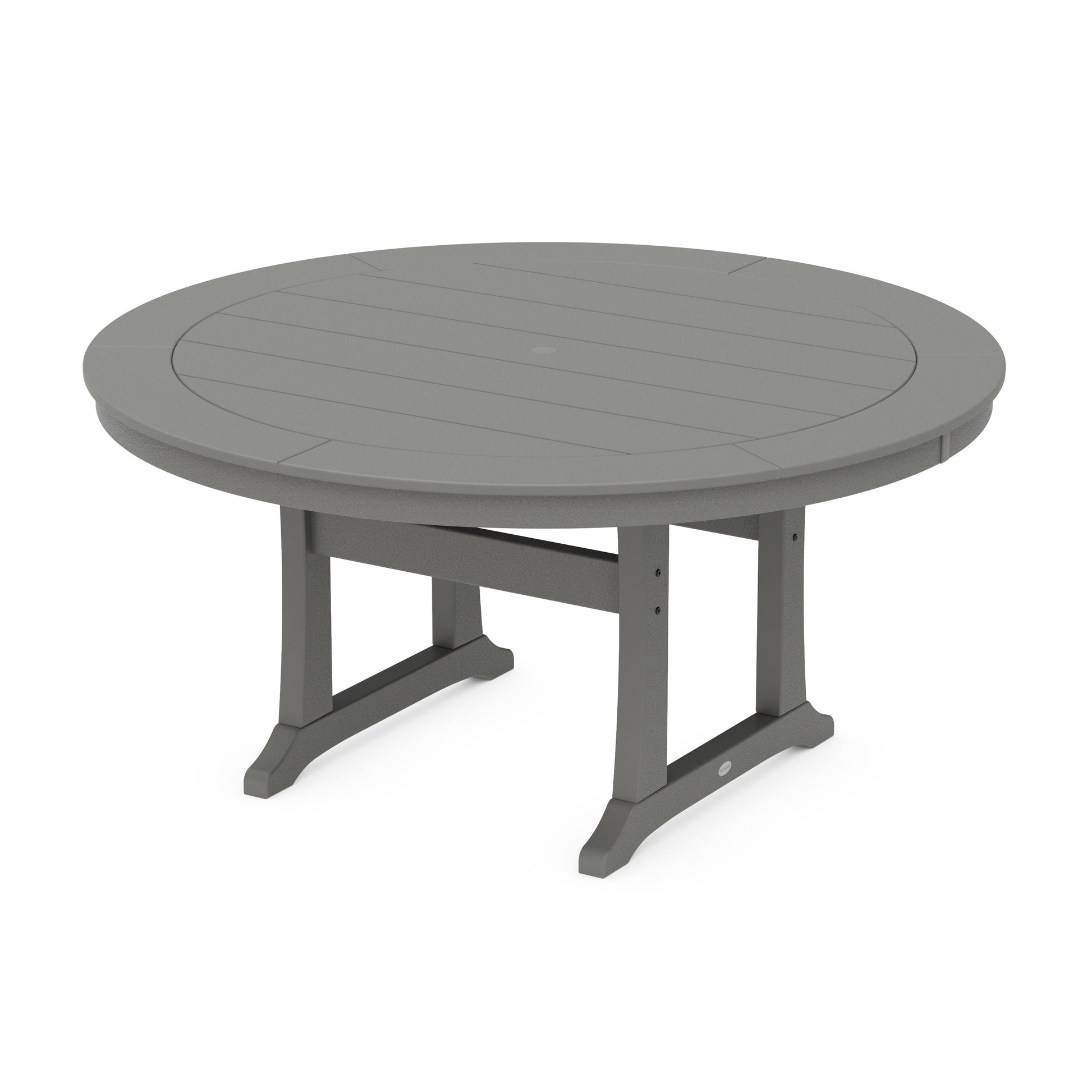 POLYWOOD Nautical Trestle 60" Round Dining Table — Slate Grey