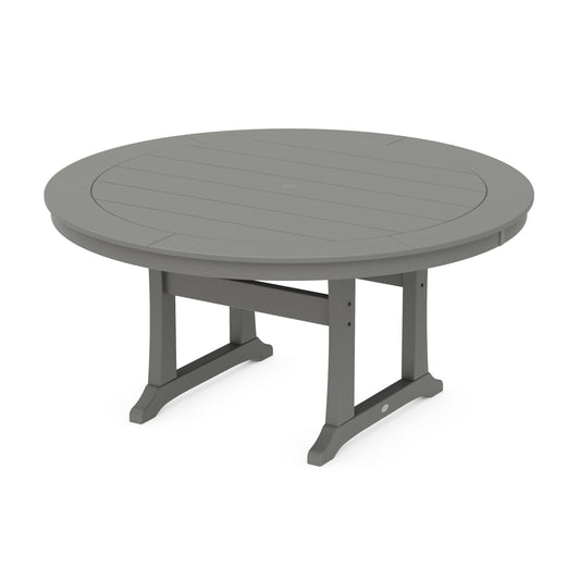 POLYWOOD Nautical Trestle 60" Round Dining Table — Slate Grey