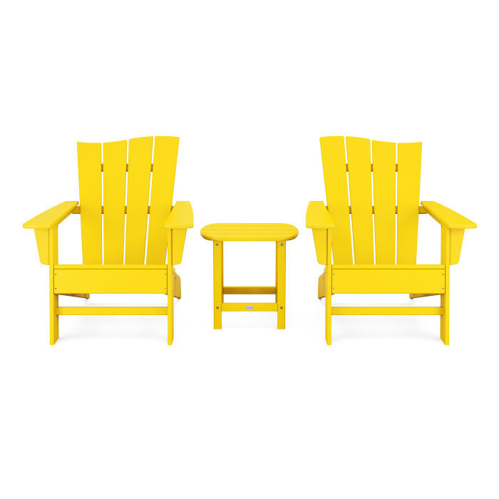 POLYWOOD Wave 3-Piece Adirondack Chair Set FREE SHIPPING