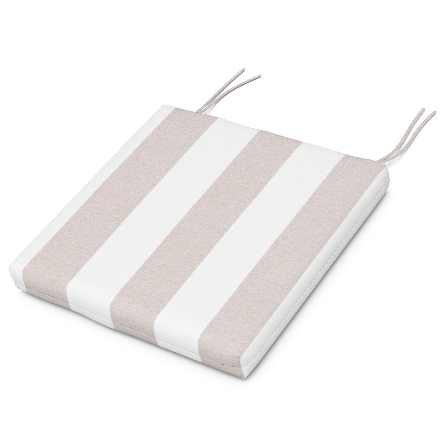 POLYWOOD Acadia Dining Side Seat Pad — Cabana Stripe Dune Burlap