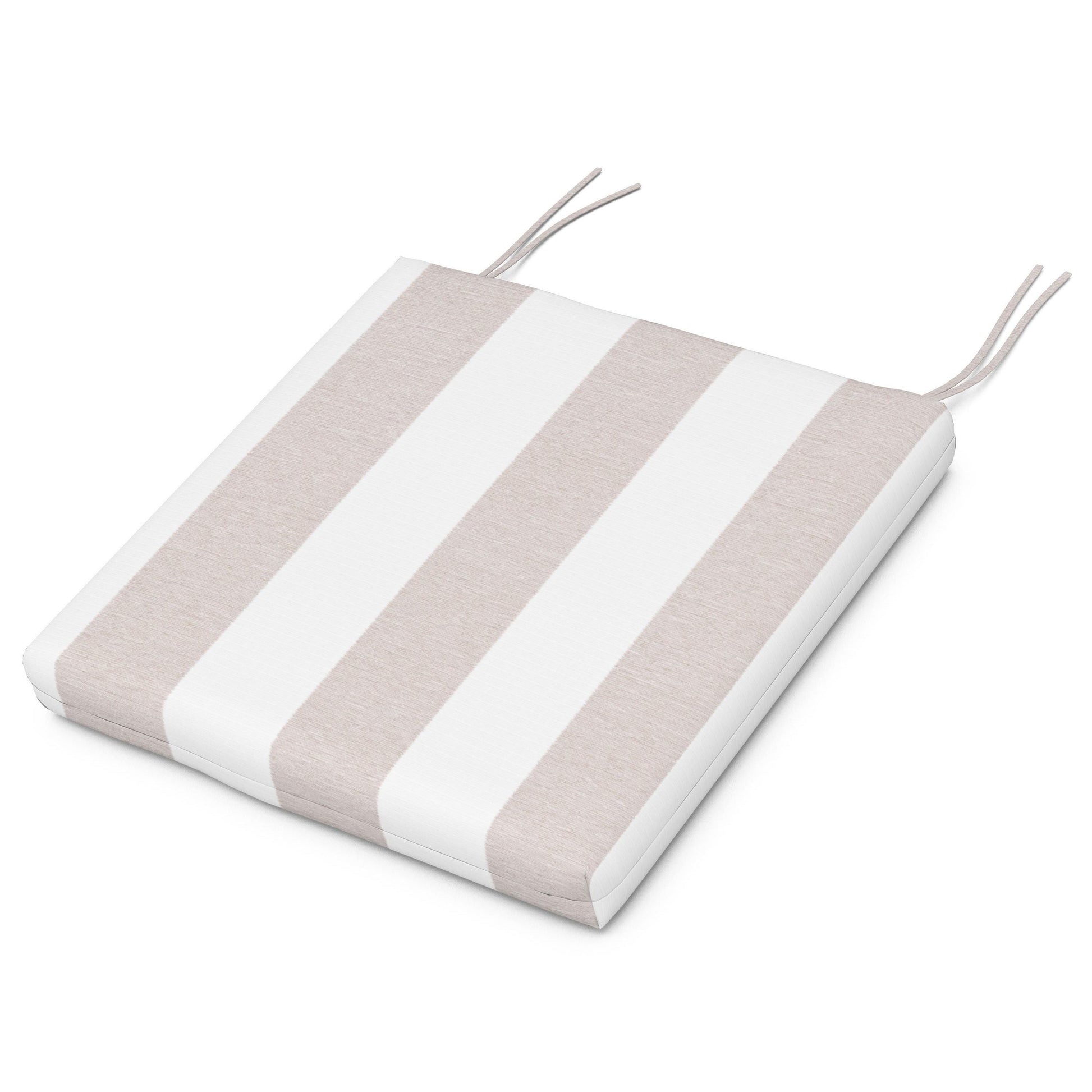 POLYWOOD Acadia Dining Side Seat Pad — Cabana Stripe Dune Burlap