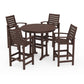 POLYWOOD 5 Piece Signature Bar Dining Set — Mahogany