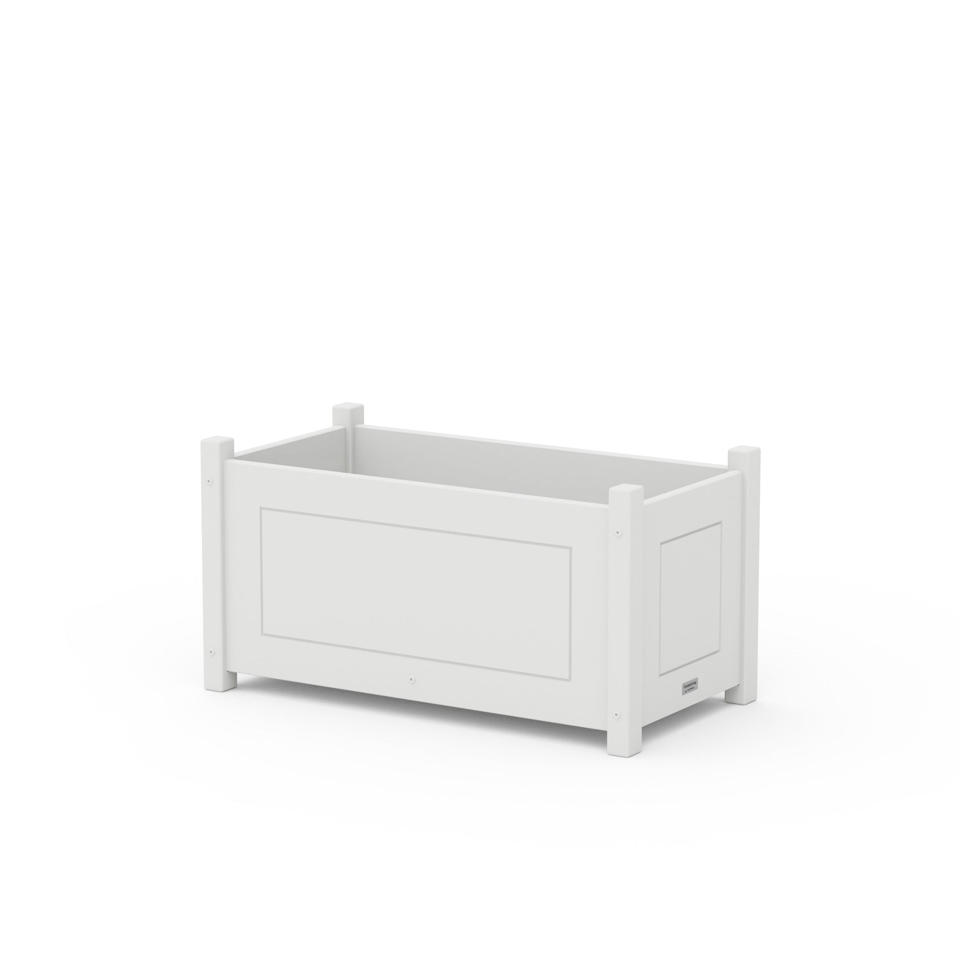 POLYWOOD Country Living Rectangle Double Planter Box — White