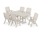 POLYWOOD Nautical Highback 7-Piece Farmhouse Dining Set — Sand