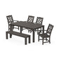 POLYWOOD Chinoiserie 6-Piece Parsons Dining Set with Bench — Vintage Coffee