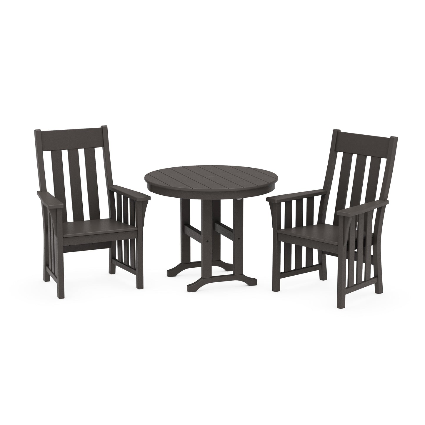 POLYWOOD Acadia 3-Piece Farmhouse Dining Set — Vintage Coffee