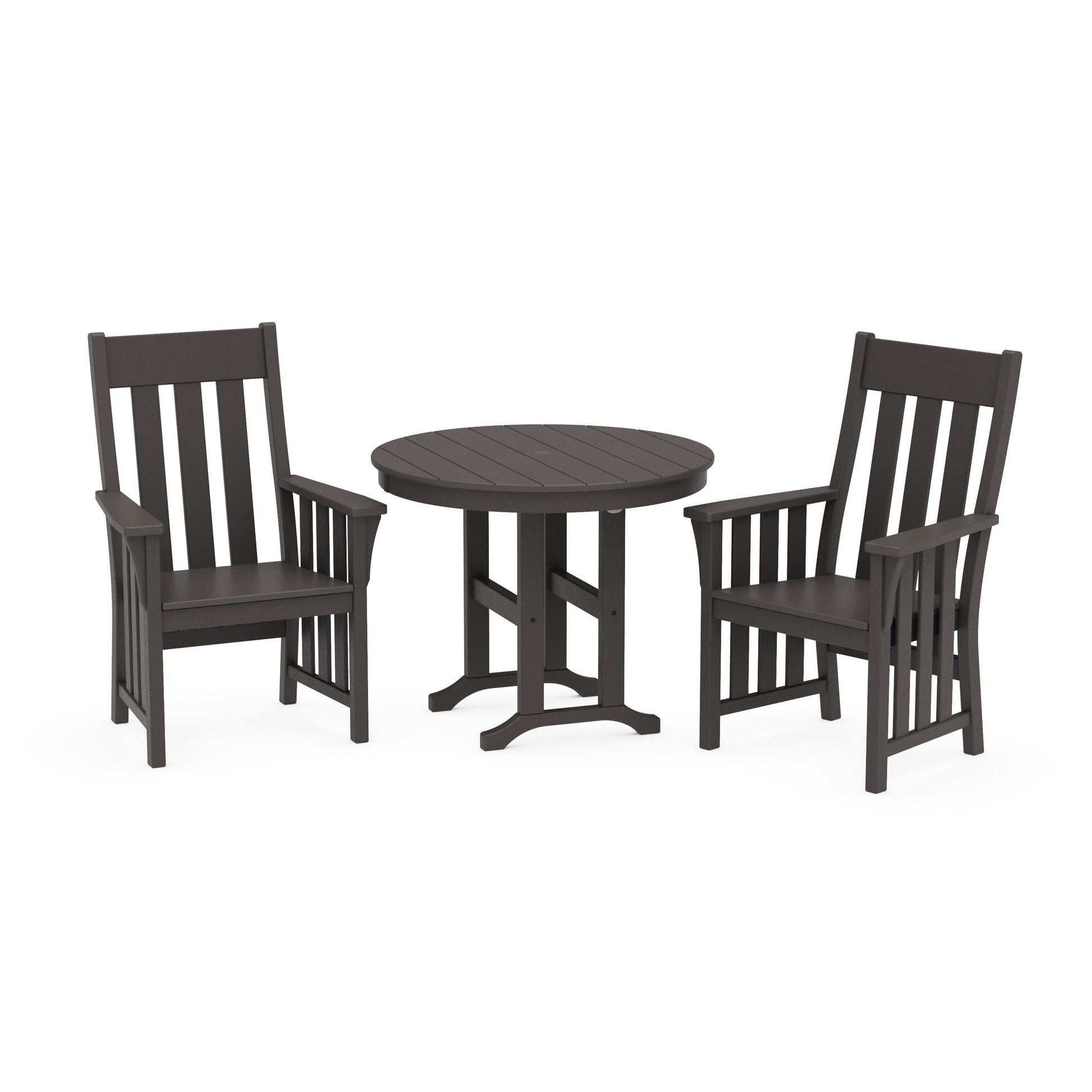 POLYWOOD Acadia 3-Piece Farmhouse Dining Set — Vintage Coffee
