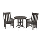POLYWOOD Acadia 3-Piece Farmhouse Dining Set — Vintage Coffee