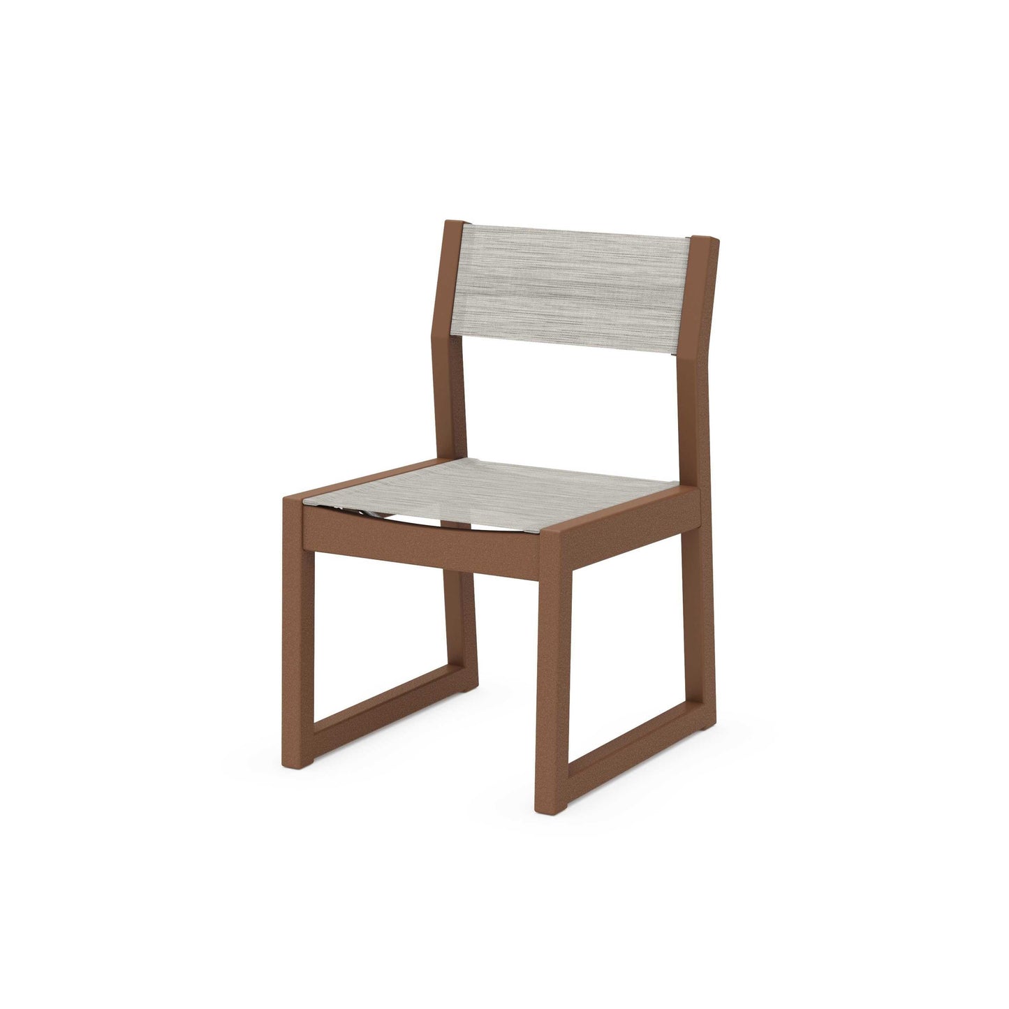 POLYWOOD EDGE Sling Dining Side Chair — Teak / Birch Sling