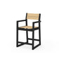 POLYWOOD EDGE Sling Counter Arm Chair — Black / Dupioni Apricot Sling