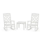 POLYWOOD Chinoiserie 3-Piece Rocking Chair Set — Vintage White
