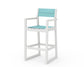 POLYWOOD EDGE Sling Bar Arm Chair — White / Dupioni Aquamarine Sling