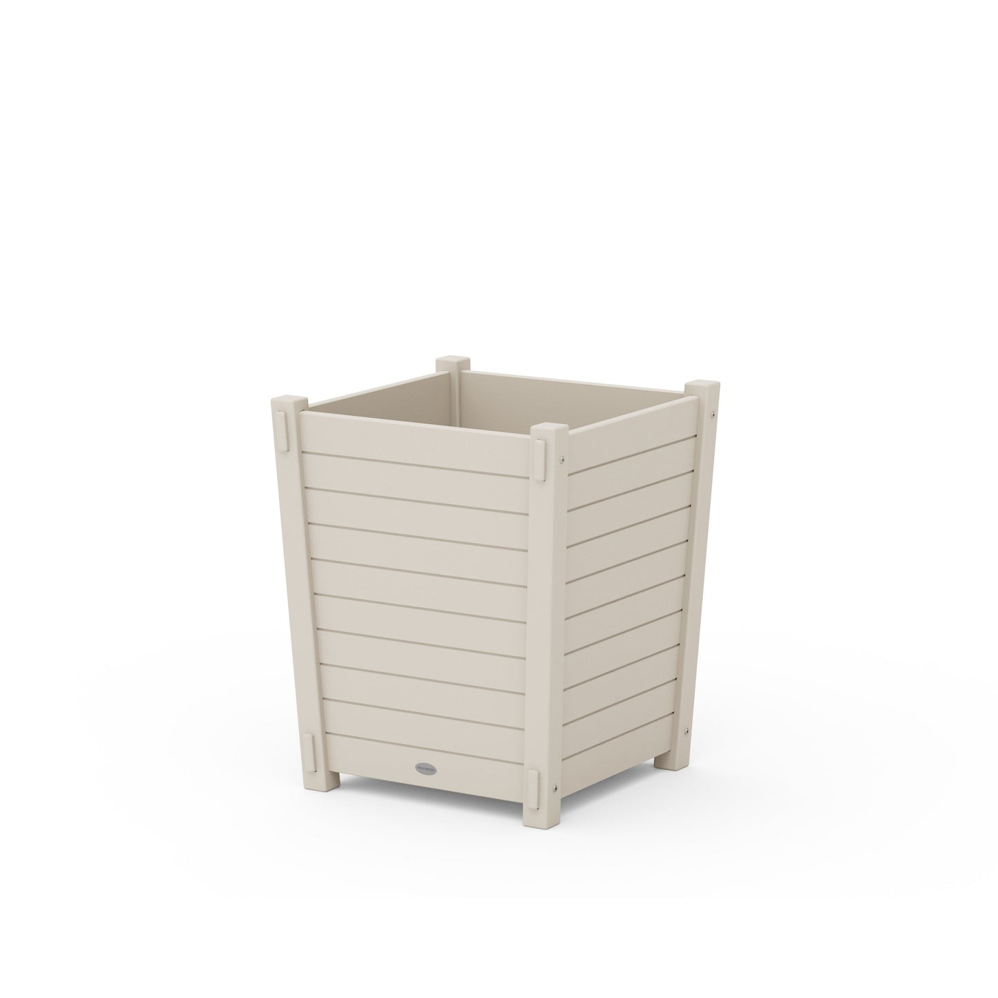 POLYWOOD Nautical Large Tapered Square Short Planter Box — Sand
