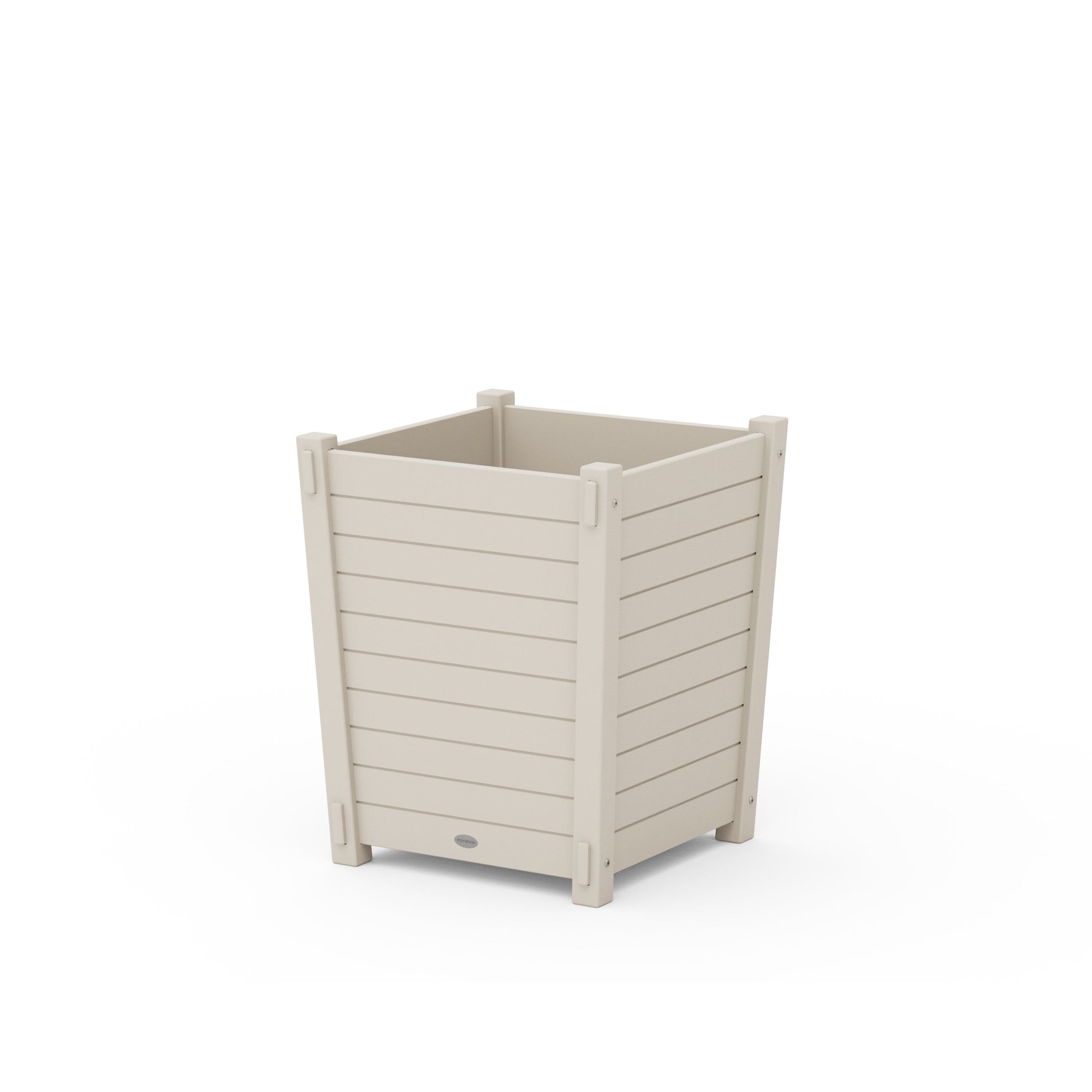 POLYWOOD Nautical Large Tapered Square Short Planter Box — Sand