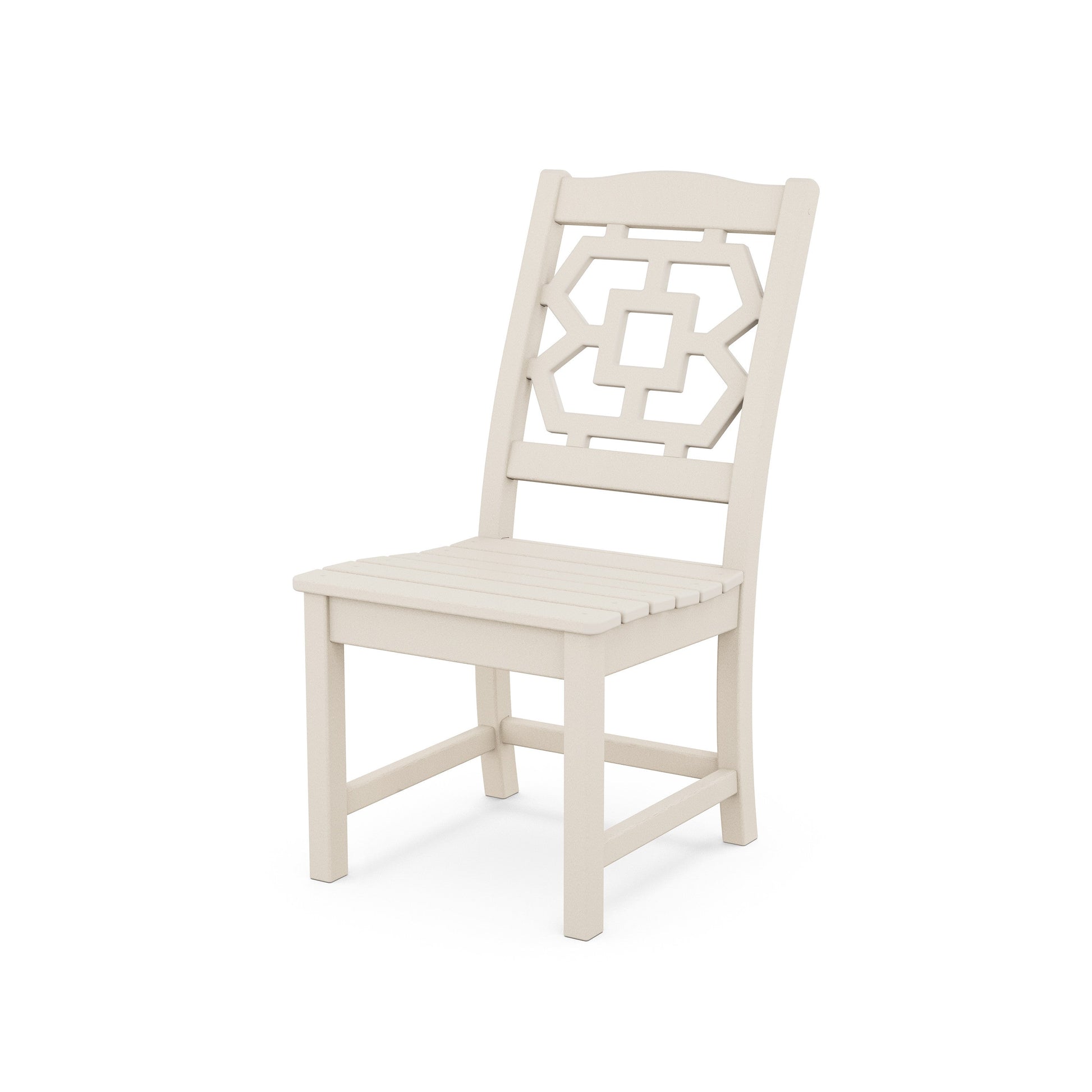 POLYWOOD Chinoiserie Dining Side Chair — Sand