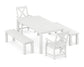 POLYWOOD Braxton 5-Piece Parsons Dining Set with Benches — White