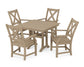 POLYWOOD Braxton 5-Piece Farmhouse Dining Set With Trestle Legs — Vintage Sahara