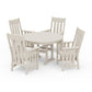 POLYWOOD Acadia 5-Piece Round Farmhouse Dining Set — Sand