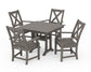 POLYWOOD Braxton 5-Piece Farmhouse Dining Set With Trestle Legs — Driftwood