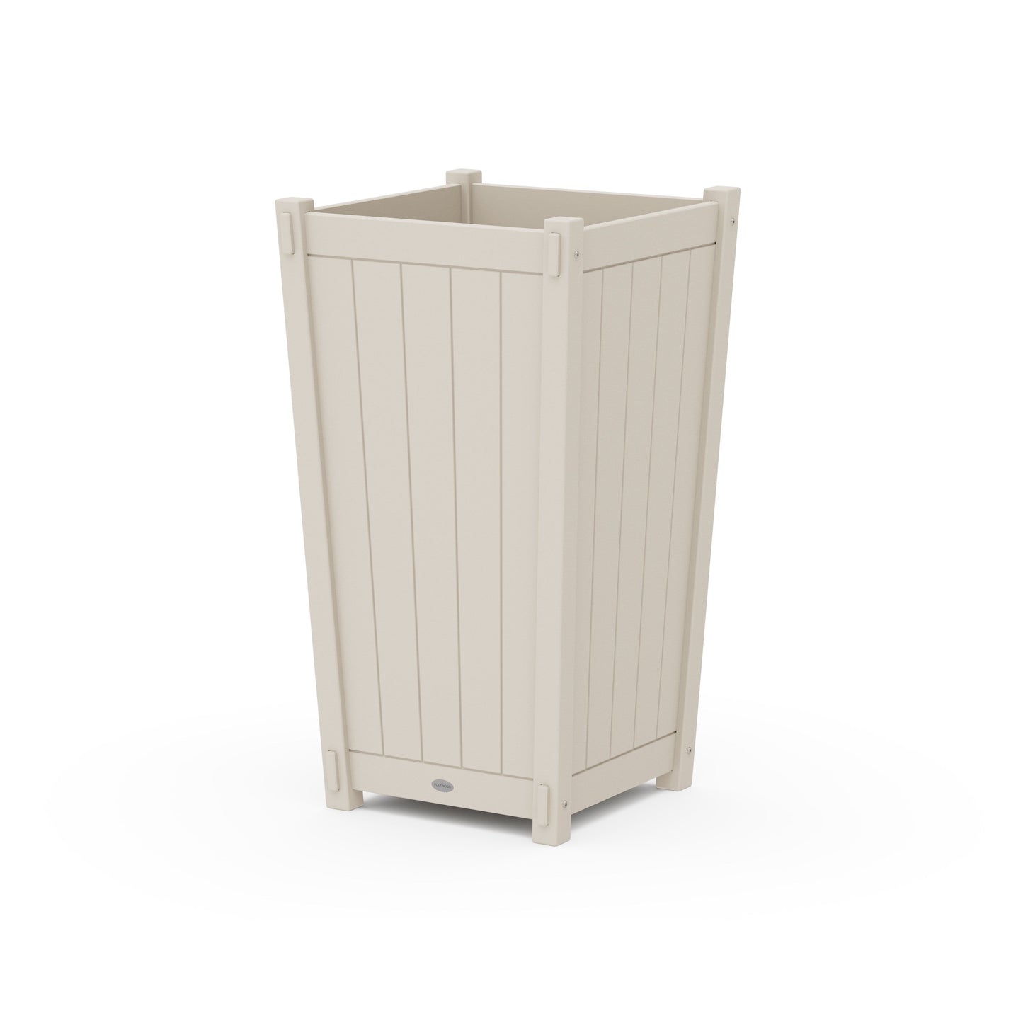 POLYWOOD Vineyard Large Tapered Square Tall Planter Box — Sand
