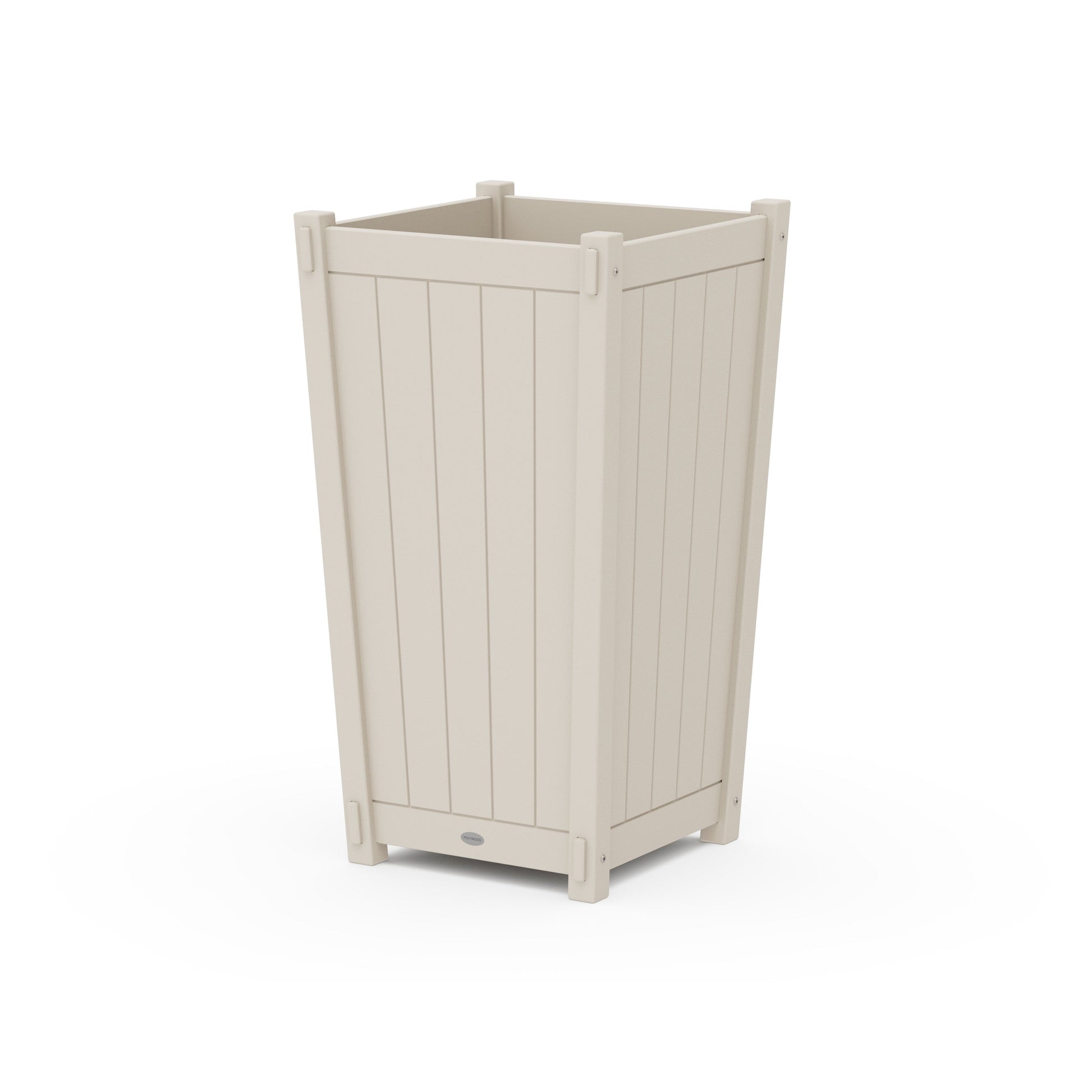 POLYWOOD Vineyard Large Tapered Square Tall Planter Box — Sand