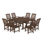 POLYWOOD Chinoiserie 9-Piece Square Farmhouse Dining Set with Trestle Legs — Mahogany