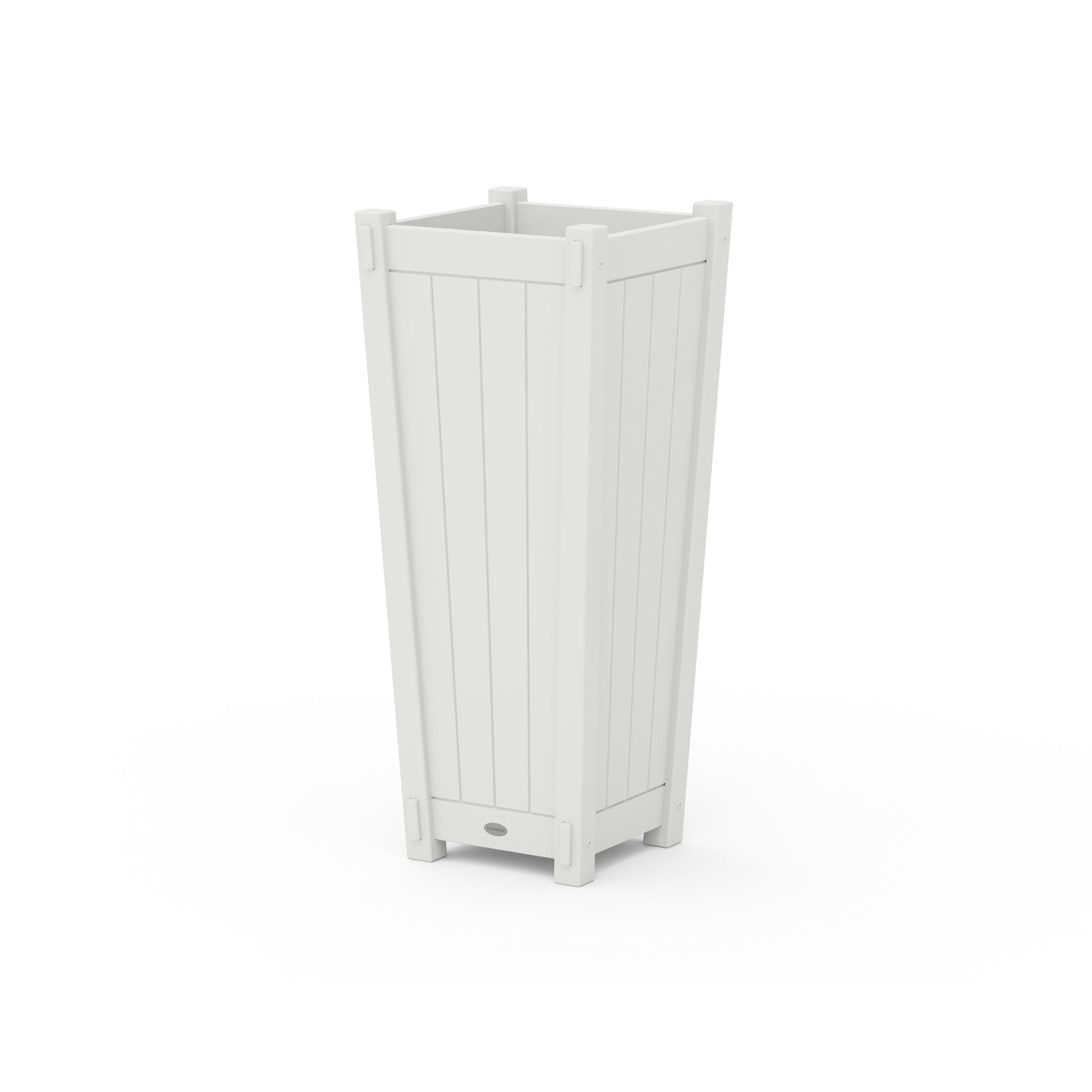POLYWOOD Vineyard Tapered Square Tall Planter Box — White