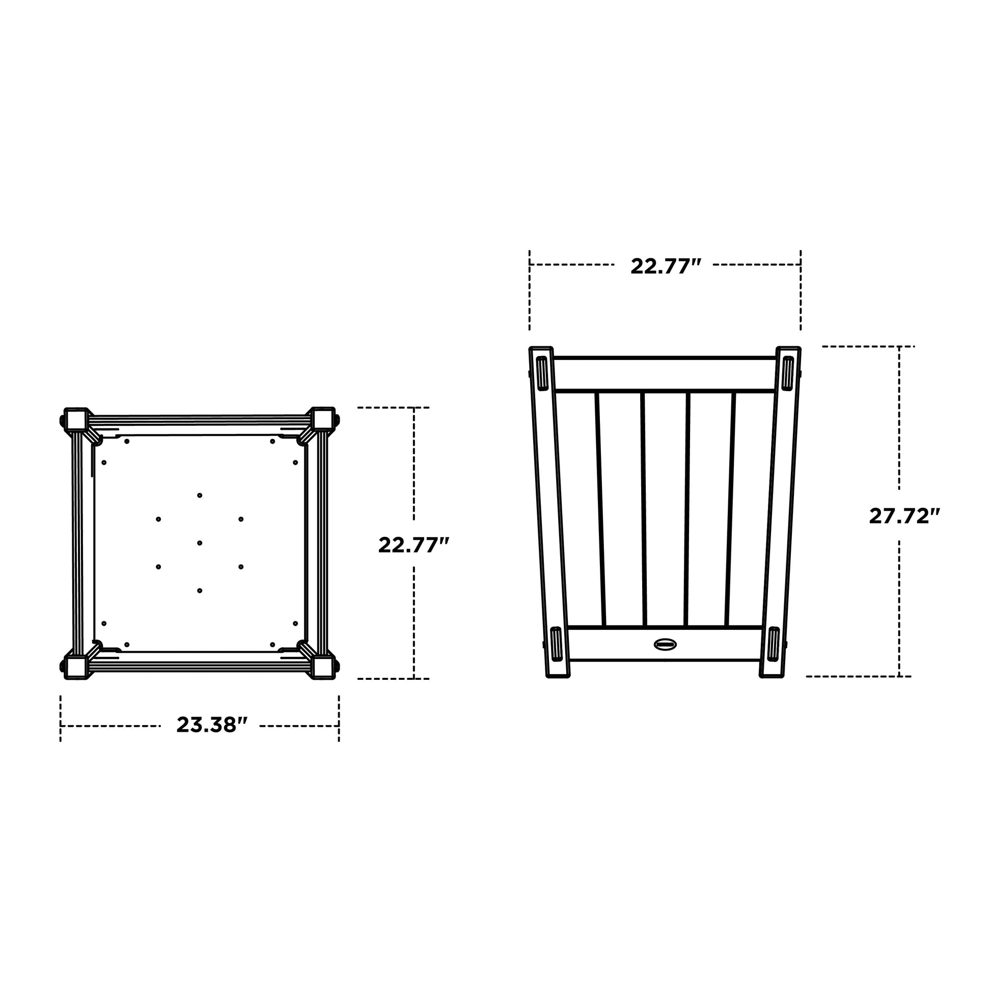 POLYWOOD Vineyard Large Tapered Square Short Planter Box