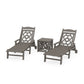 POLYWOOD Chinoiserie 3-Piece Chaise Set — Driftwood