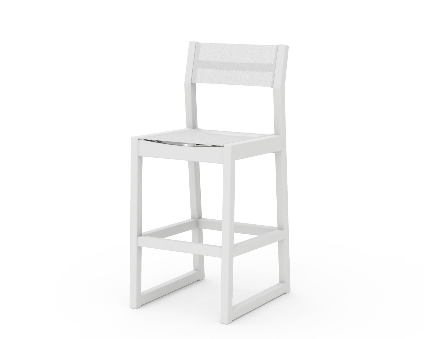 POLYWOOD EDGE Sling Bar Side Chair — White / White Sling