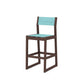 POLYWOOD EDGE Sling Bar Side Chair — Mahogany / Dupioni Aquamarine Sling