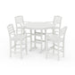 POLYWOOD Savannah 5-Piece Round Farmhouse Bar Set — Vintage White